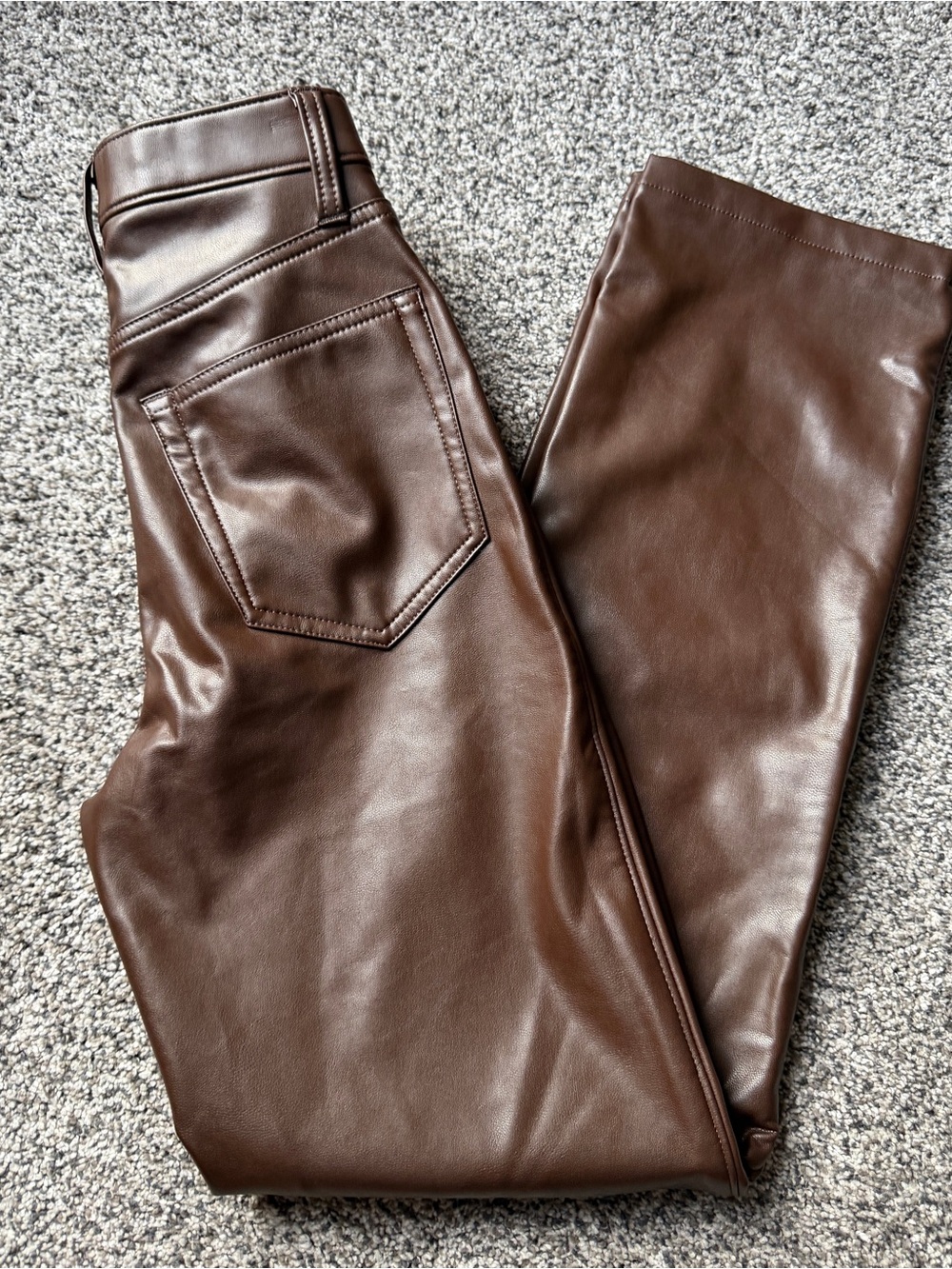 Abercrombie & Fitch Brown Faux Leather Ultra High-Rise Pants
